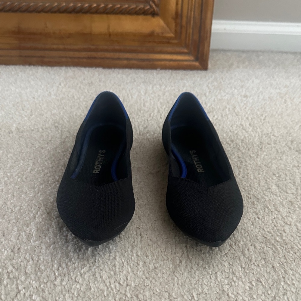 Rothy's “The Point” Black Flats -  size 7 great condition